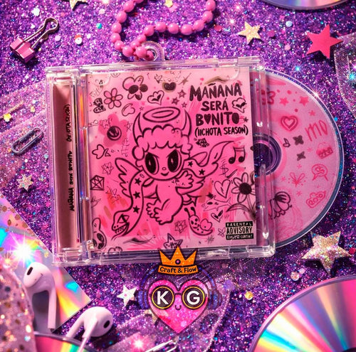 Karol G Mini CD Keychain with NFC, Bichota Fan Collectible, Discography Set Available